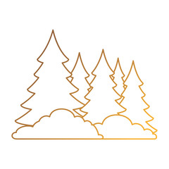Obraz premium pine forest scene icon vector illustration design