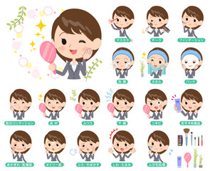 Gray suit business women_beauty