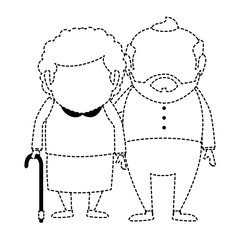 couple of grandparents avatars characters vector illustration design