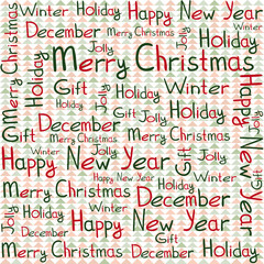 Christmas concept word text background green firtree