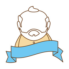 Obraz premium cute grandfather avatar character vector illustration design