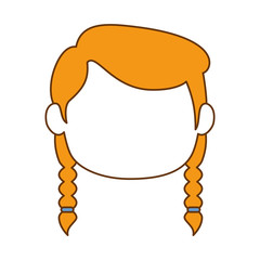 little girl head avatar character vector illustration design