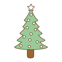 christmas pine tree icon vector illustration design