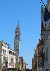 Fototapeta premium Church and with bell tower called San Giorgio dei Greci also cal