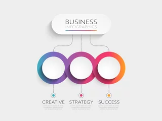 Foto op Plexiglas Modern 3D infographic template with 3 steps. Business circle template with options for brochure, diagram, workflow, timeline, web design. Vector EPS 10 © zmicier kavabata