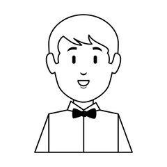 restaurant waiter avatar character vector illustration design