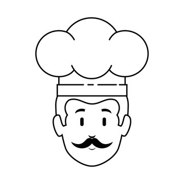chef head avatar character vector illustration design