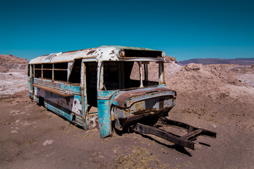 Abandoned Bus in Atacama, Chile
