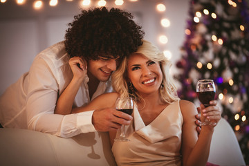 Couple At Christmas Or New Year