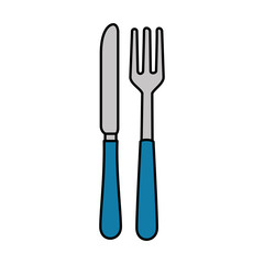 fork and knife cutlery icon vector illustration design