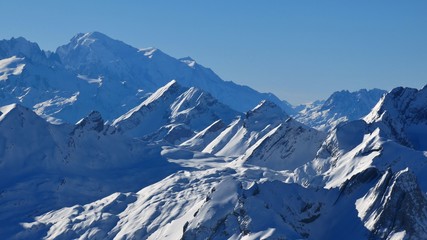 Fototapeta na wymiar Mont Blanc seen from the Diablerets glacier, Switzerland.