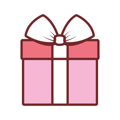 gift box icon over white background colorful design vector illustration