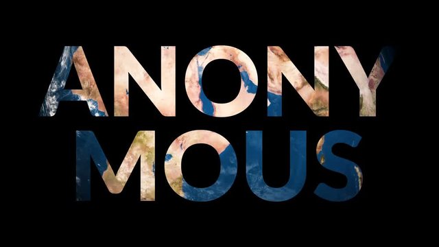Text Anonymous revealing turning Earth globe