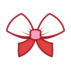 decorative bow icon over white background vector illustration