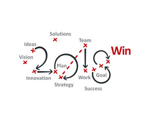 Win 2018 red marks white background vector