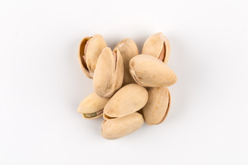 pistachio nut on white