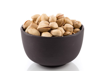pistachio nut on white