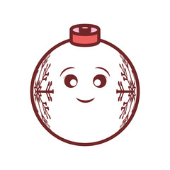 kawaii christmas bell icon over white background vector illustration