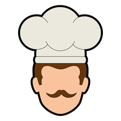 chef head avatar character vector illustration design