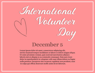 International volunteer day hand drawn lettering.