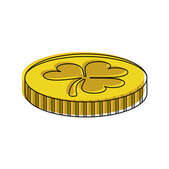 Coin with clover icon vector illustration graphic design