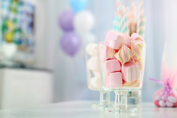 Tasty treats for party on table