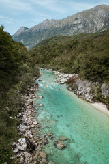 sightseeing at soca river in slovenia