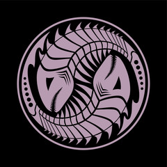 Tattoo scary fish skeletons