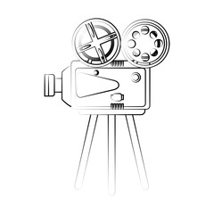 Movie camcorder technology icon vector illustration graphic design