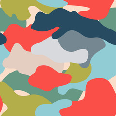 Bright camouflage seamless pattern