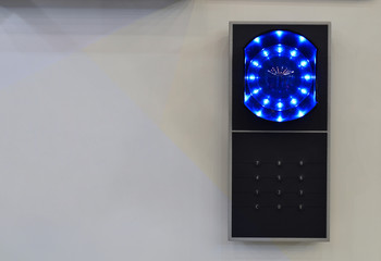 scanner of eye on wall