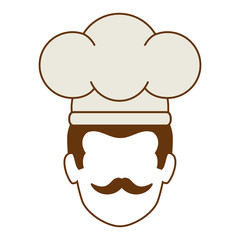 chef head avatar character vector illustration design