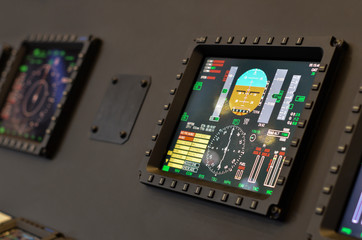 control panel in aircraft - obrazy, fototapety, plakaty