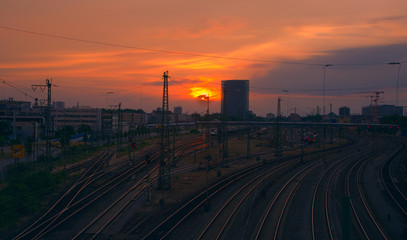 Fototapeta na wymiar Sonnenuntergang in Mannheim