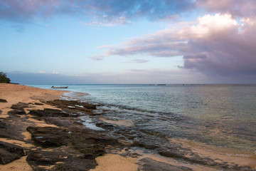 Sunrise on ocean shore
