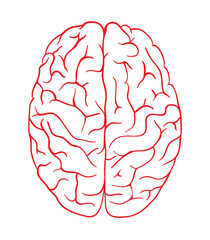 Brain Logo silhouette top view design vector template. Brainstorm think idea Logotype concept icon.