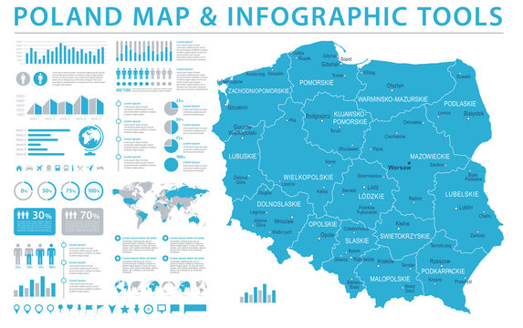 Poland Map - Info Graphic Vector Illustration
