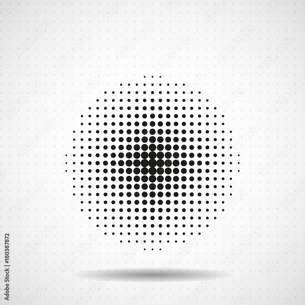 Poster abstract halftone dotted circles. dots in circular form. vector design element