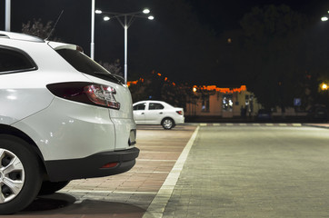 car on the night parking