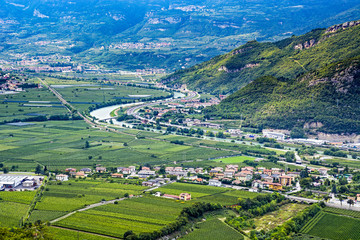 Fototapeta na wymiar River and highway in Italy