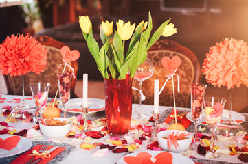 table romantic Valentines day