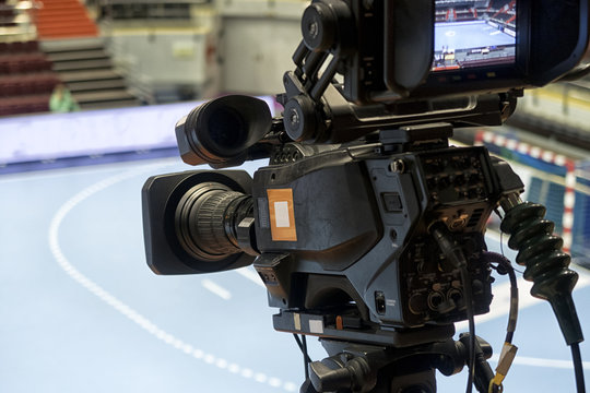 TV camera for broadcast Handball.