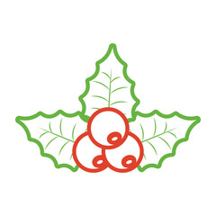 mistletoe icon over white background colorful design vector illustration