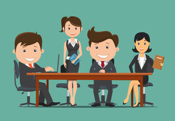 Team work,Business People teamwork  -Vector illustration