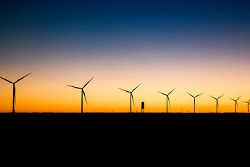 windmill at the dusk