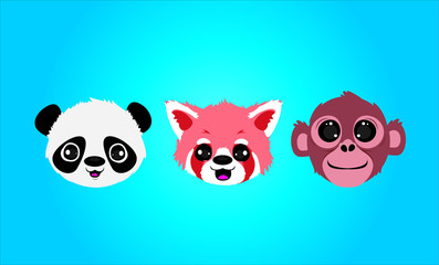 panda bear, red panda, baby monkey