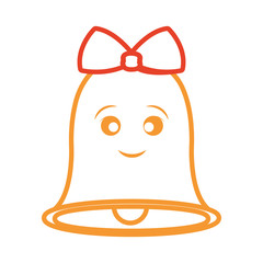 kawaii bell icon over white background vector illustration