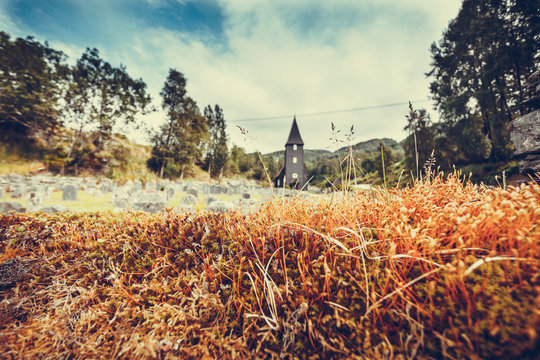 Hamre church, island Osteroy Norway