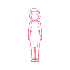 woman stading with christmas hat icon over white background vector illustration