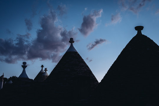 Alberobello typical Trullo houses made by volcanic stones